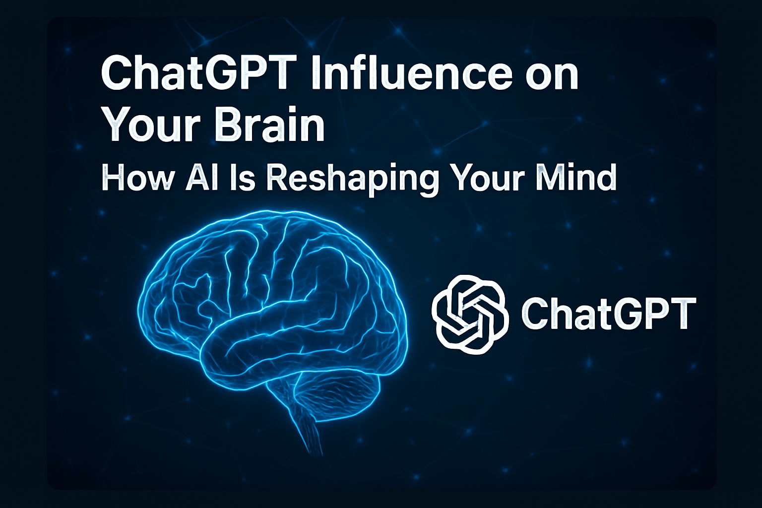 "Illustration showing ChatGPT AI influencing the human brain with neural connections"